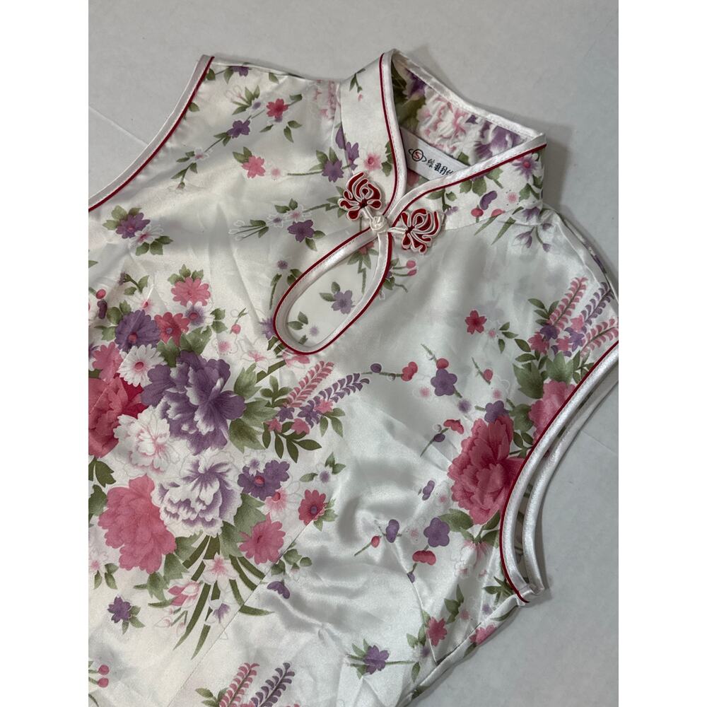 Floral Satin Mini Dress - Pink & Purple